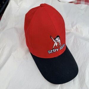 Betty Boop Hat Cap Strap Back Red Black Embroidered Baseball Cartoon Unisex